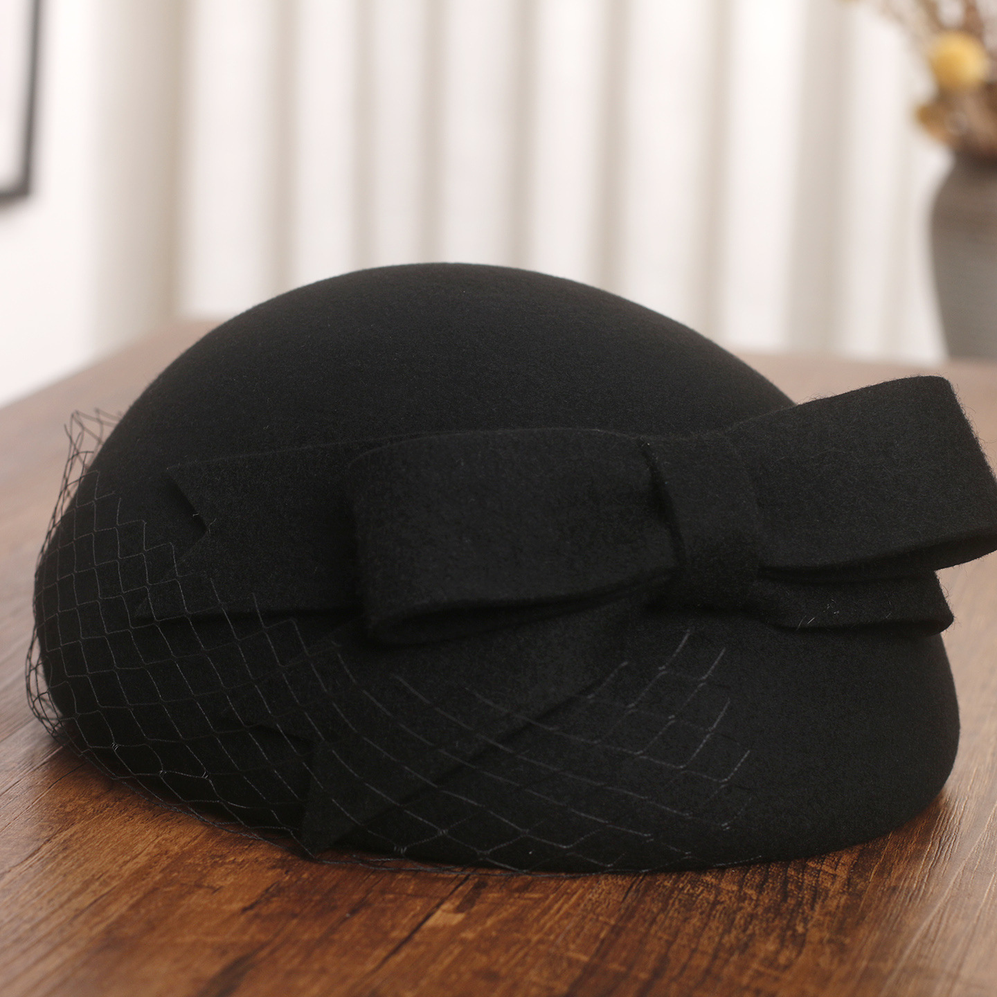 French Elegant Mesh-Bow Wool B - Fedora Hat Wool recension och pris